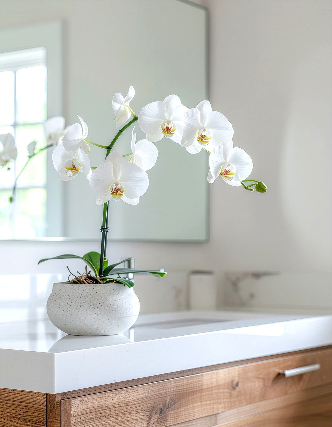 White orchid bathroom vanity - 30 bathroom orchid ideas