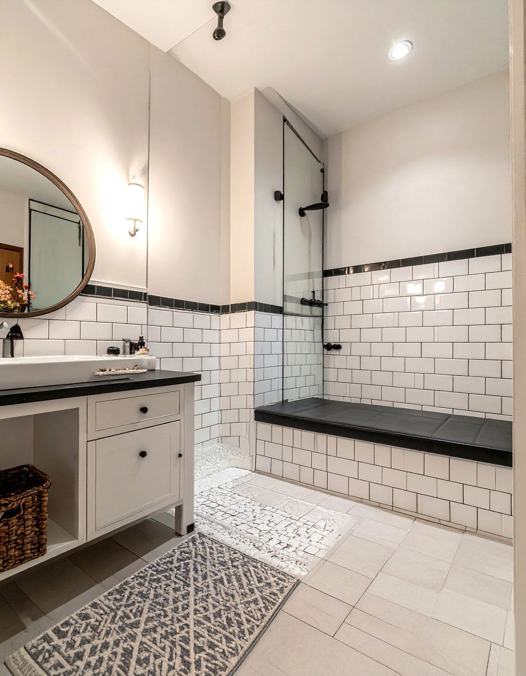 White penny tile - 30 bathroom wall tile ideas