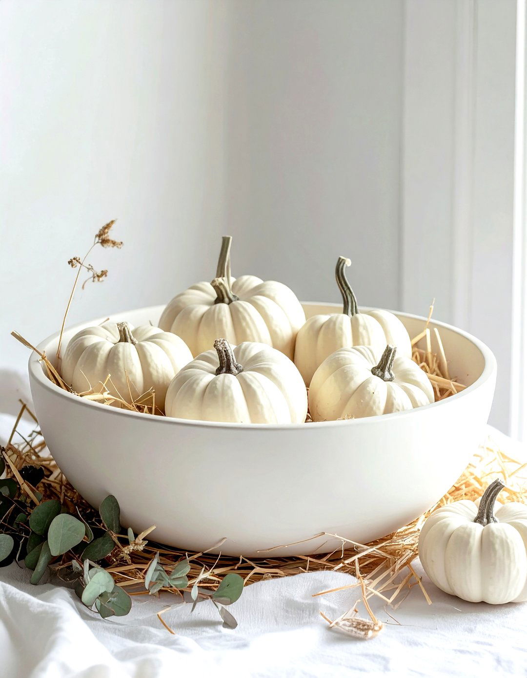 White pumpkin dough bowl - 30 dough bowl ideas