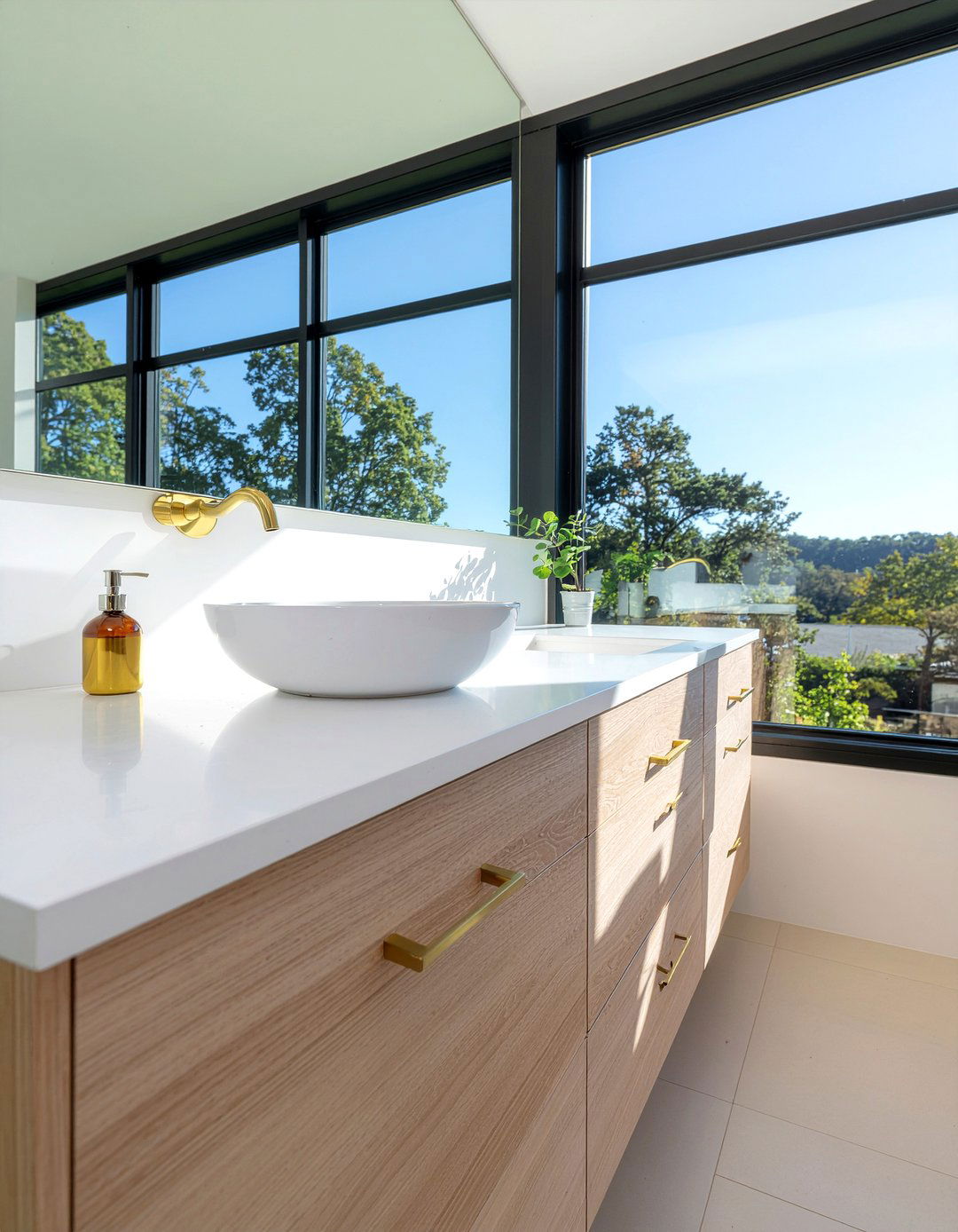 White quartz bathroom countertop - 30 bathroom countertop ideas