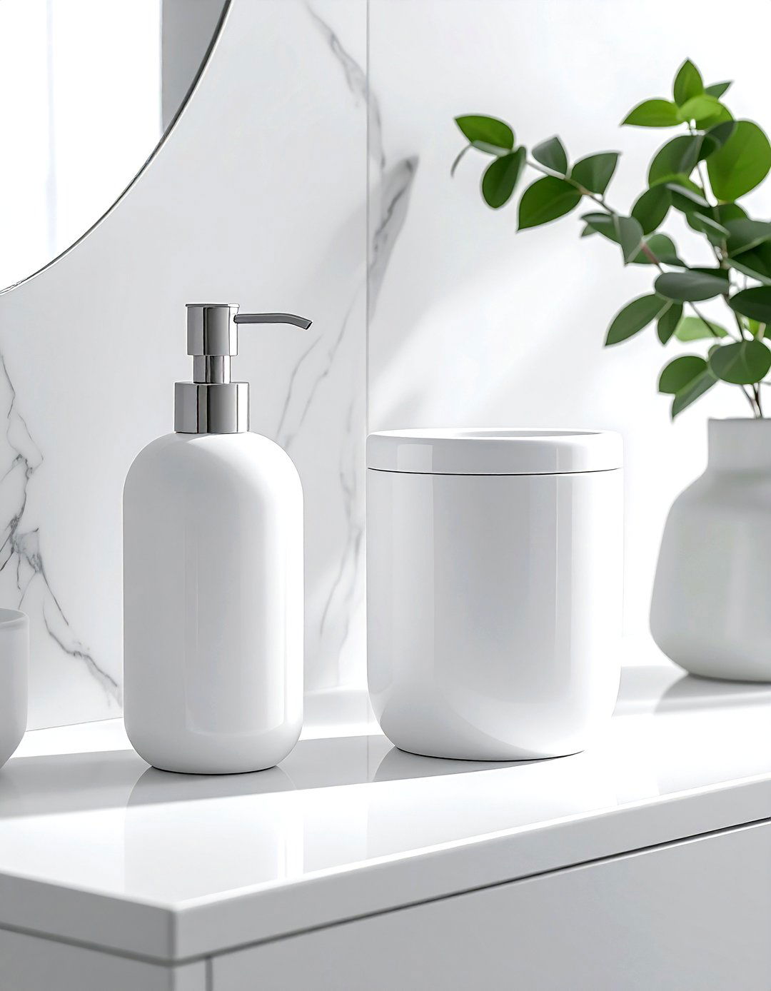 White resin bathroom set - 30 white bathroom accessories ideas