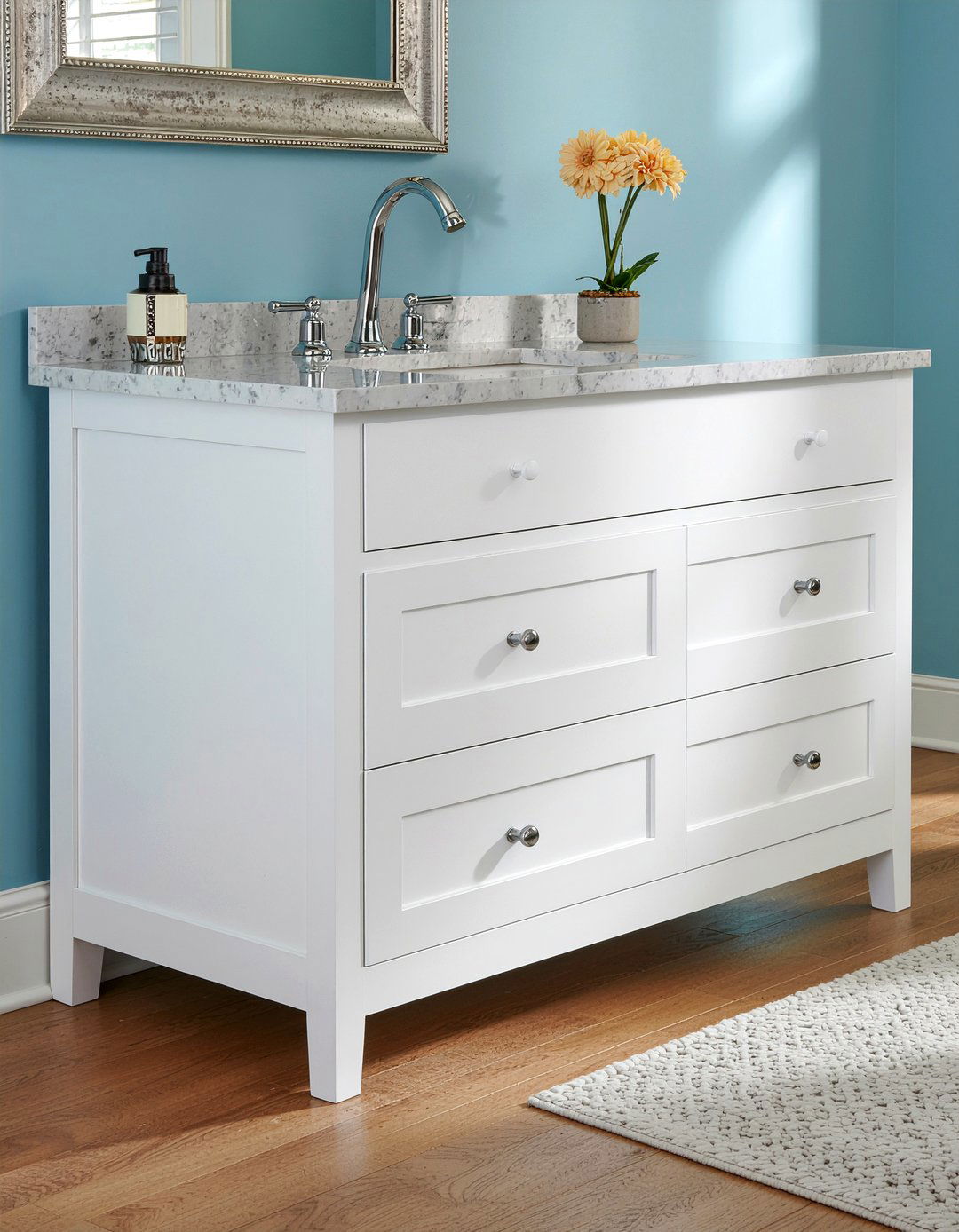 White shaker bathroom vanity - 30 bathroom built-in vanity ideas