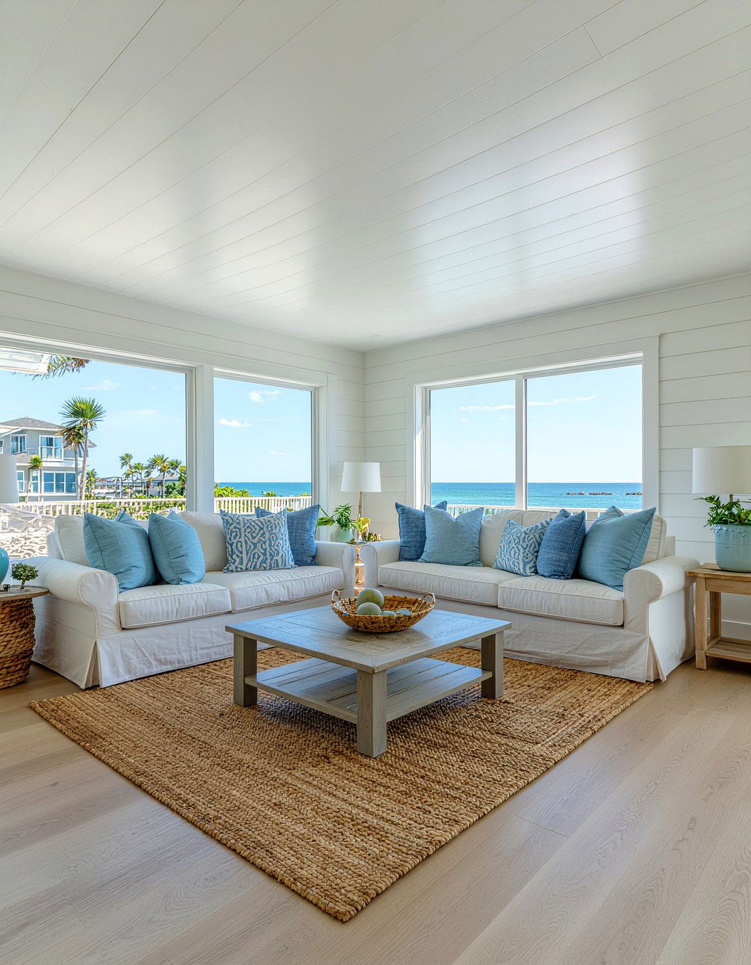 White shiplap ceiling - 30 living room cathedral ceiling ideas