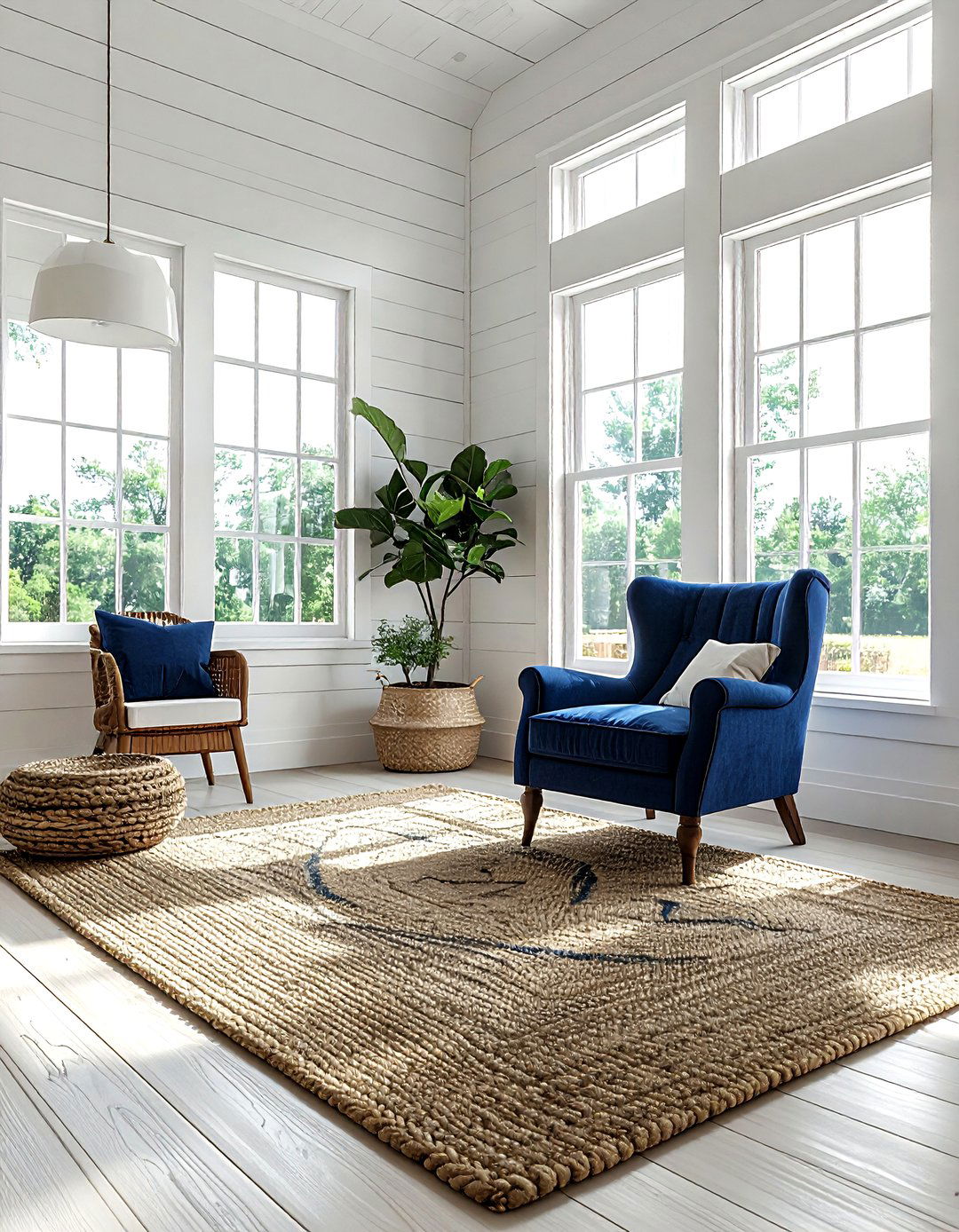 White shiplap living room - 30 shiplap wall ideas