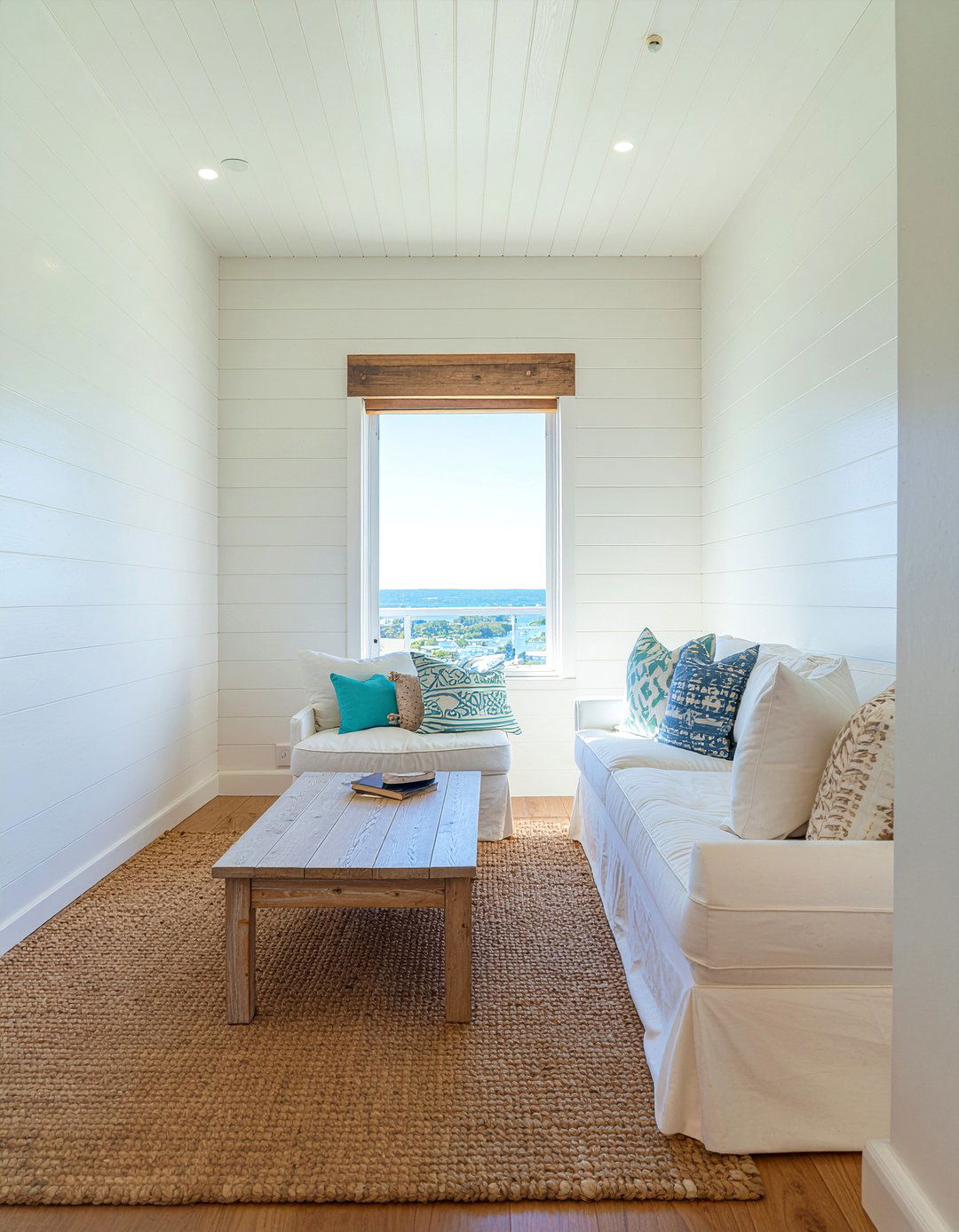 White shiplap pony wall - 30 living room pony wall ideas