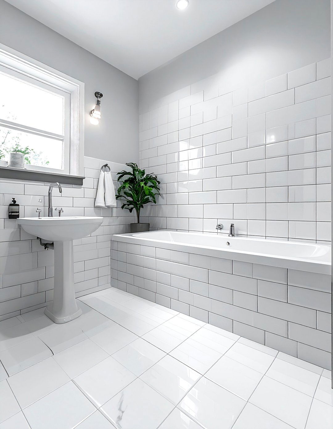White subway porcelain tile bathroom - 30 porcelain tile bathroom ideas