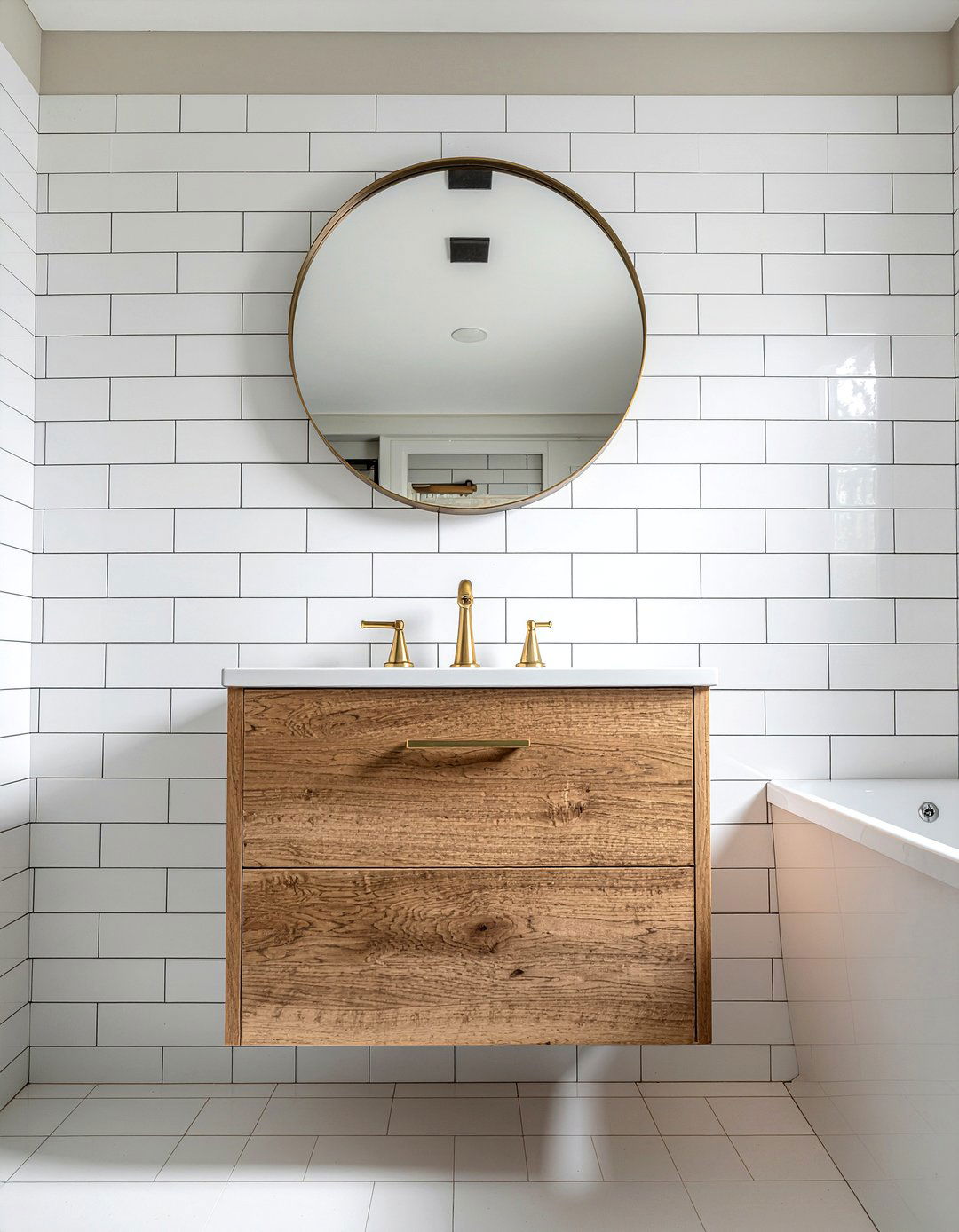 White subway tile - 30 bathroom tile ideas