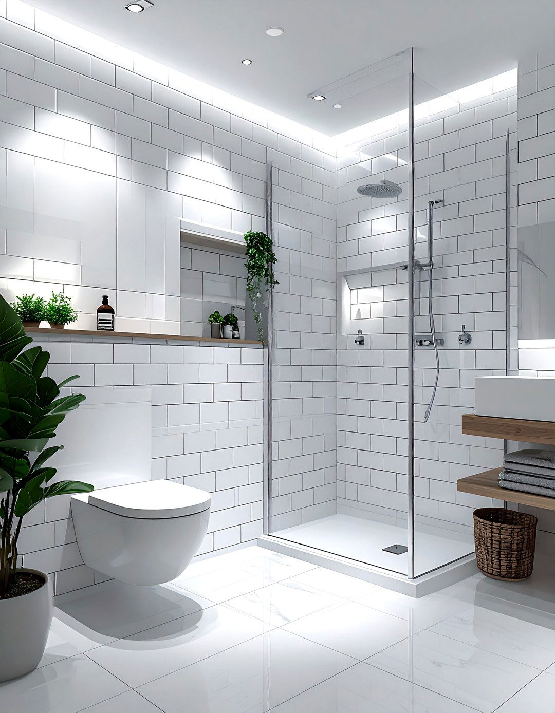 White subway tile - 30 Nordic bathroom ideas