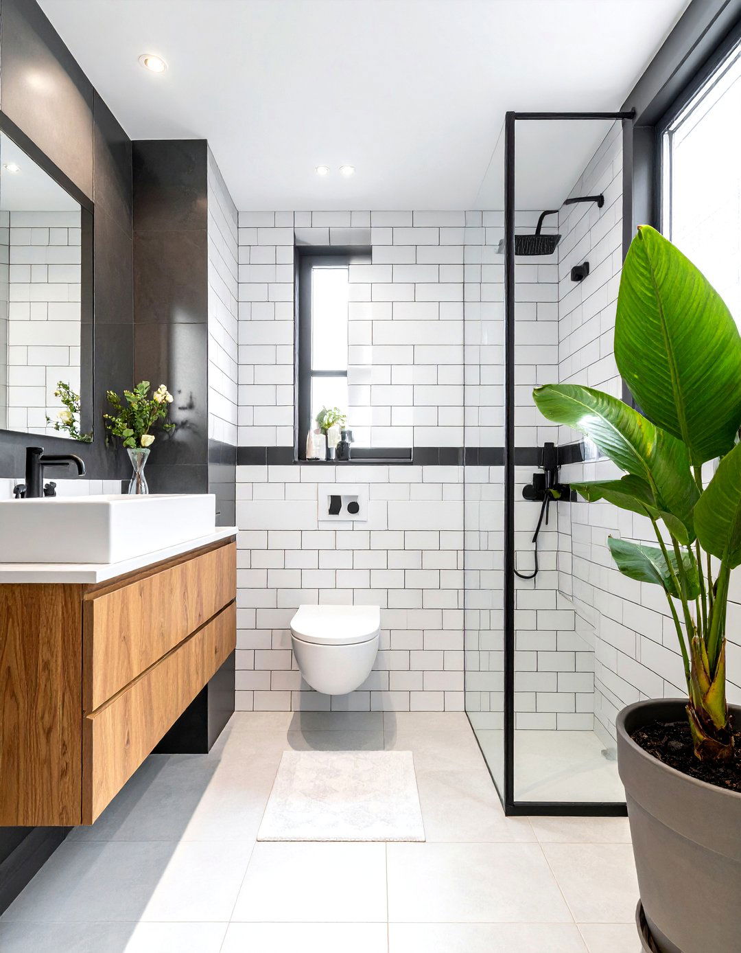 White subway tile - 30 townhouse bathroom ideas