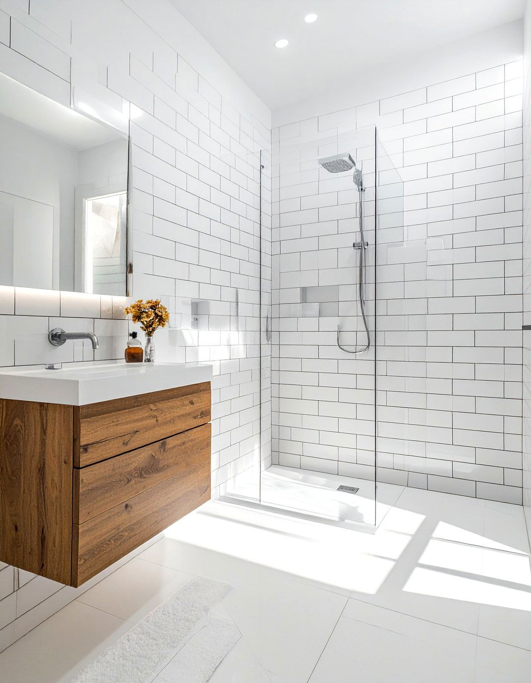 White subway tile bathroom - 30 bright bathroom ideas