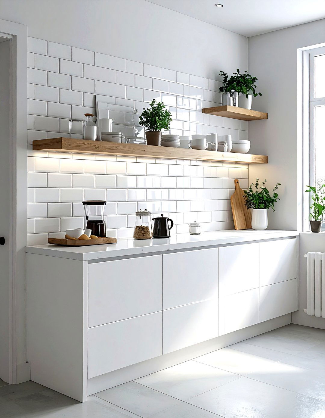 White subway tile buffet - 30 dining room backsplash ideas