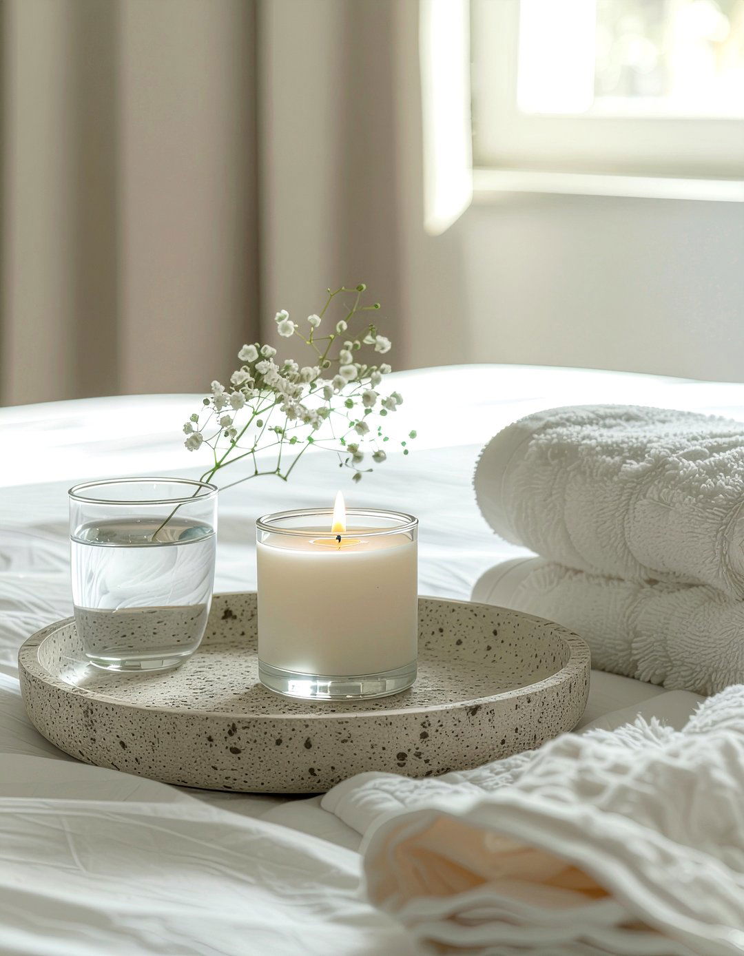 White tea candle - 30 bedroom scented candles