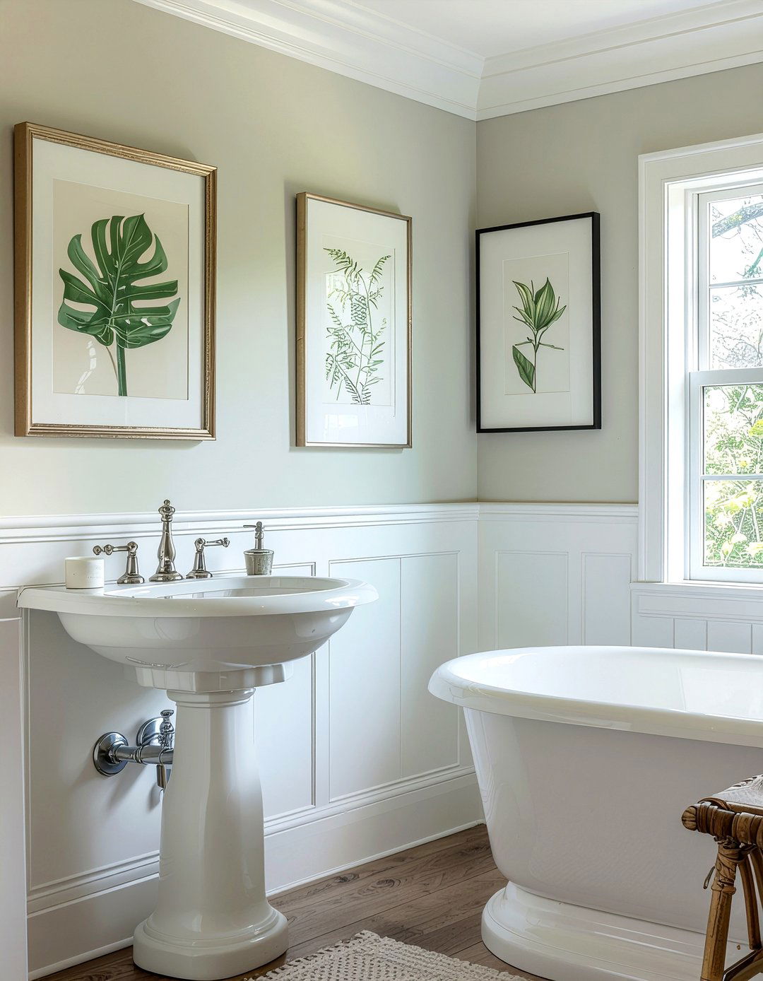 White wainscoting picture rail - 30 bathroom picture rail ideas