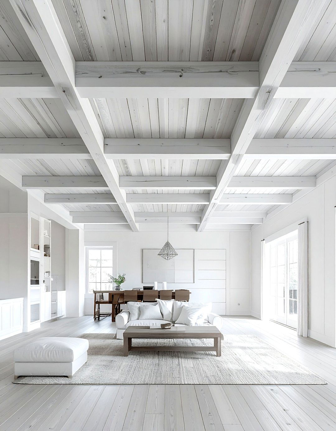 White wash wood ceiling - 30 coastal home decor ideas