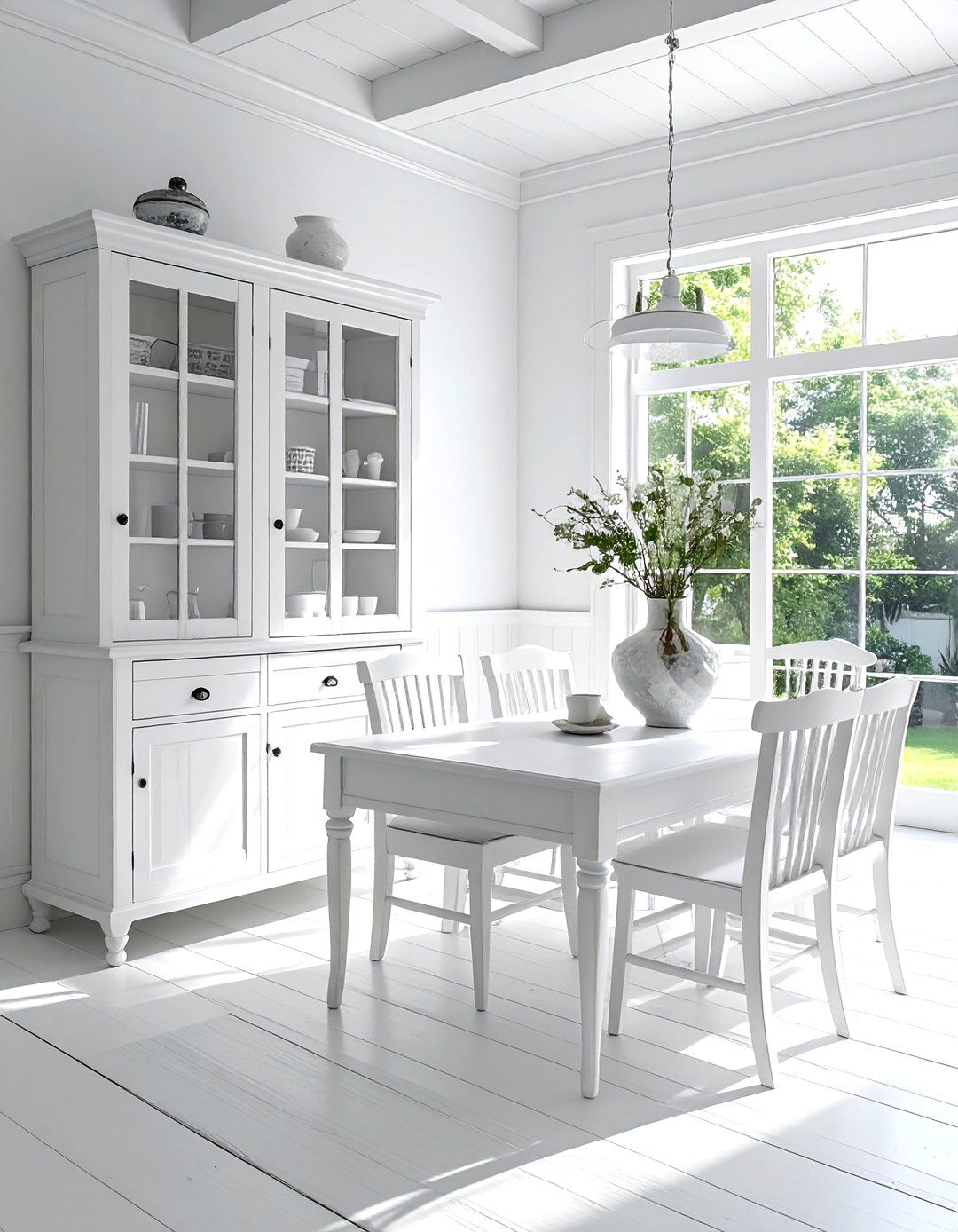 White washed furniture - 30 French cottage dining room ideas