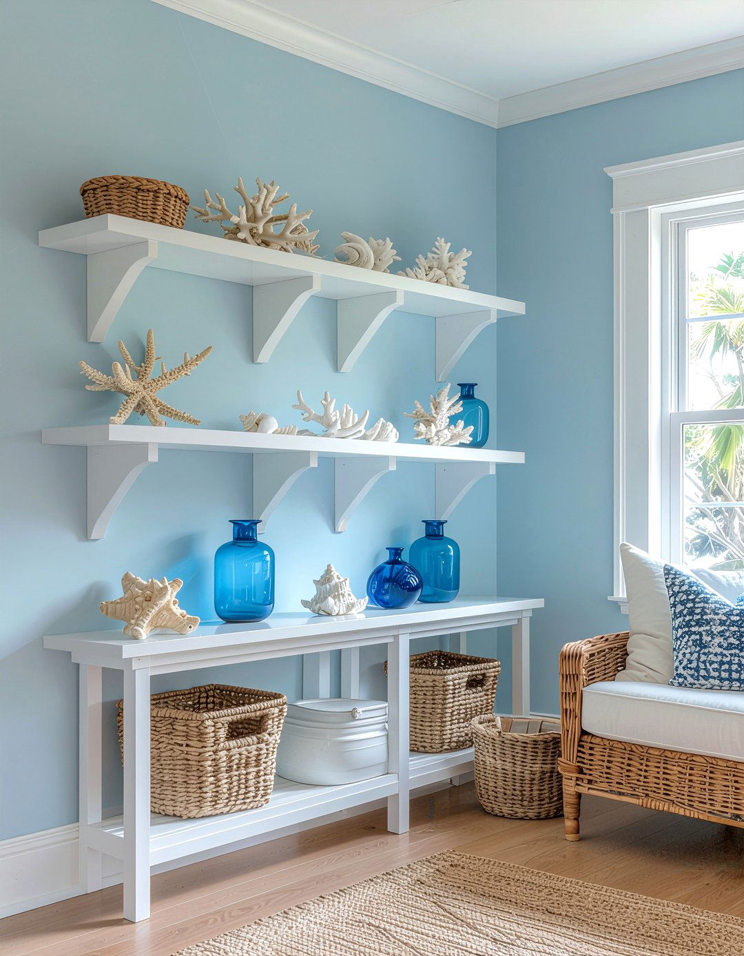 White wood bracket - 30 living room bracket ideas