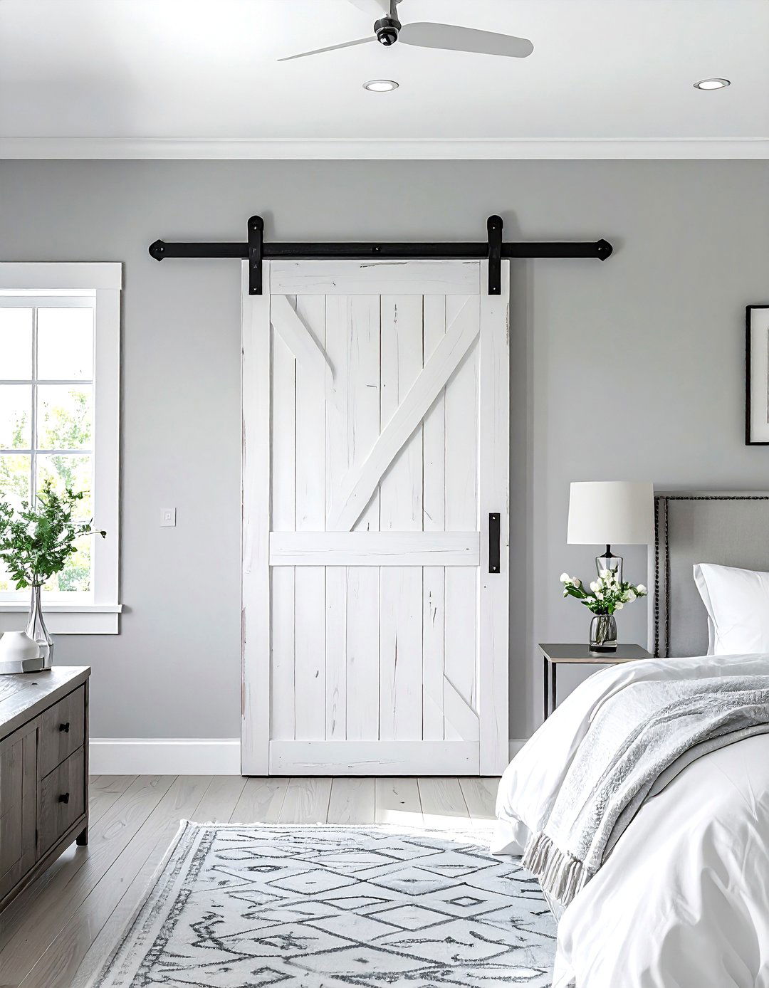 Whitewashed Barn Door - 30 whitewashed wood decor ideas