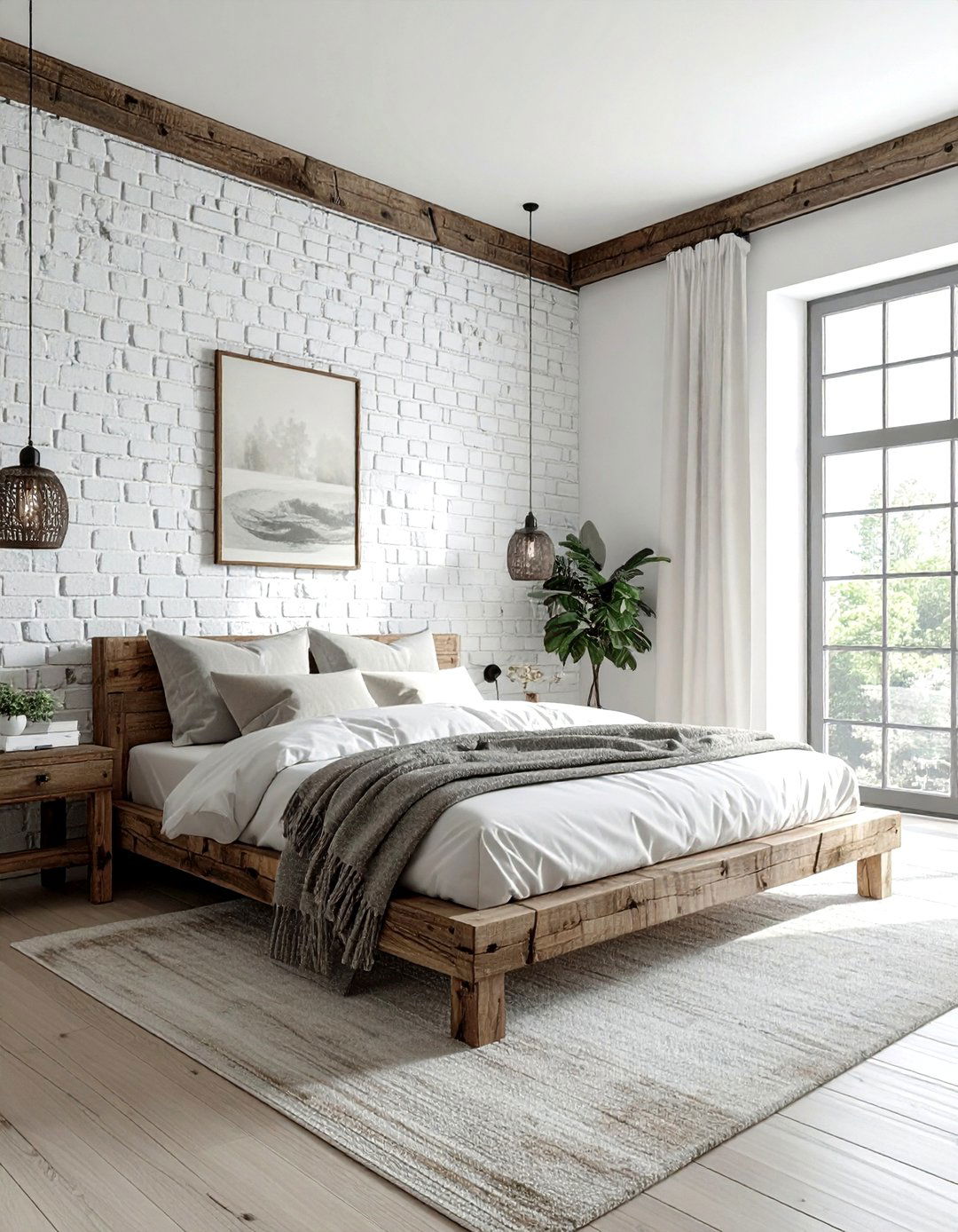 Whitewashed Brick Wall Texture - 30 shabby chic bedroom ideas