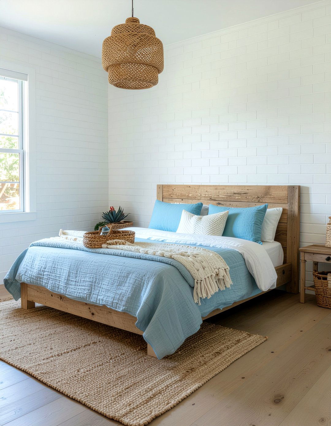 Whitewashed Brick Wall - 30 bedroom brick wall ideas