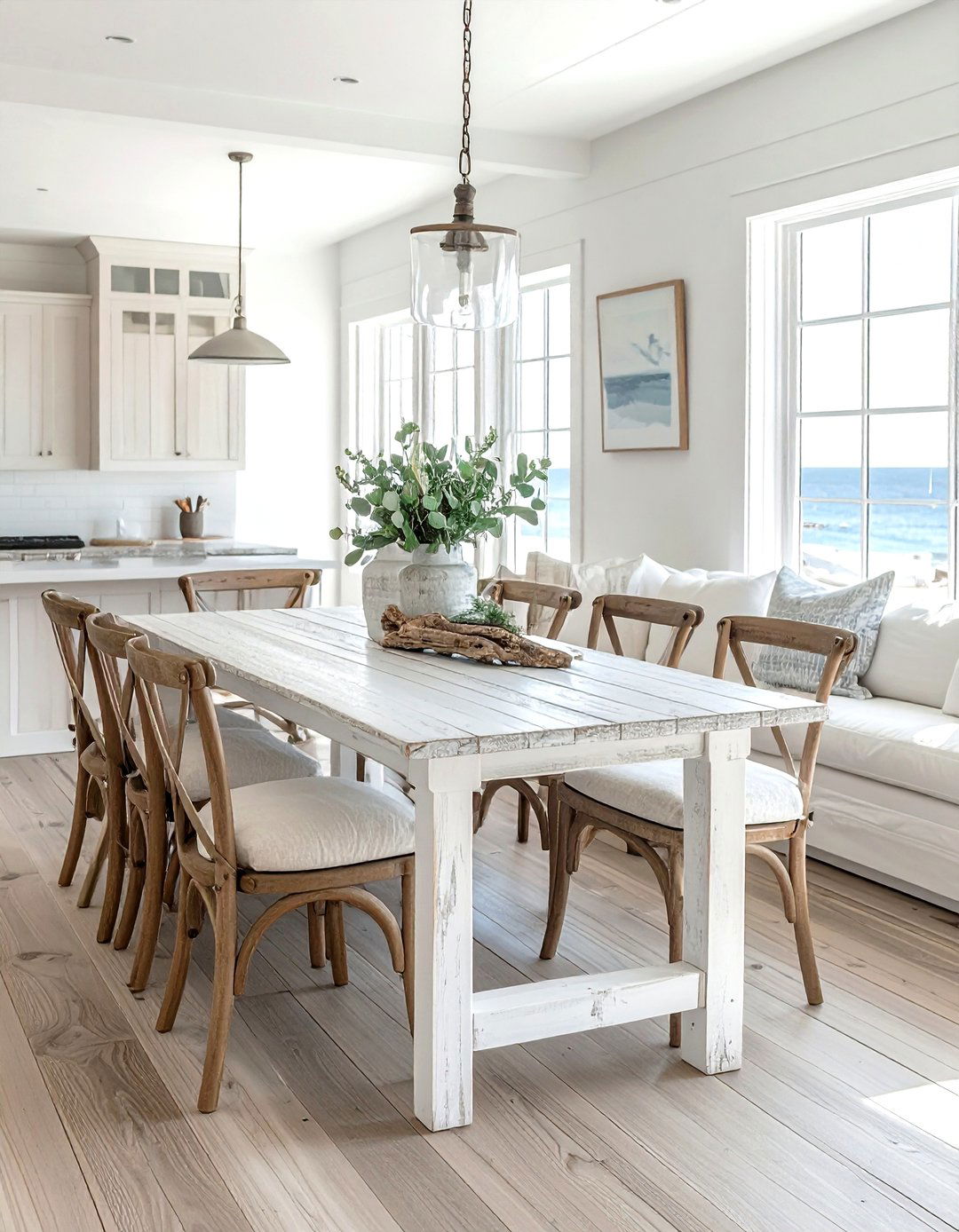 Whitewashed Dining Table - 30 living room beach furniture ideas