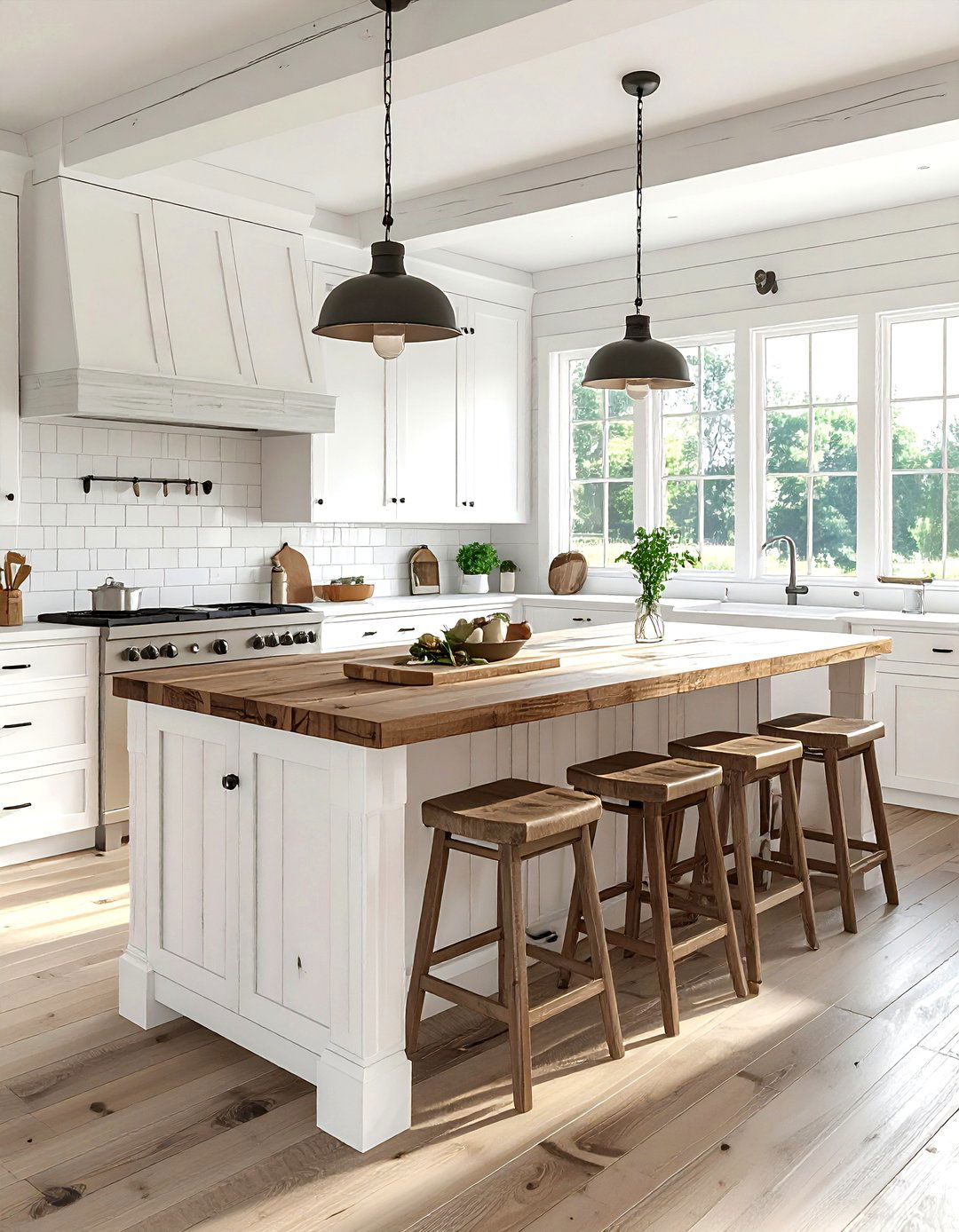 Whitewashed Kitchen Island - 30 whitewashed wood decor ideas
