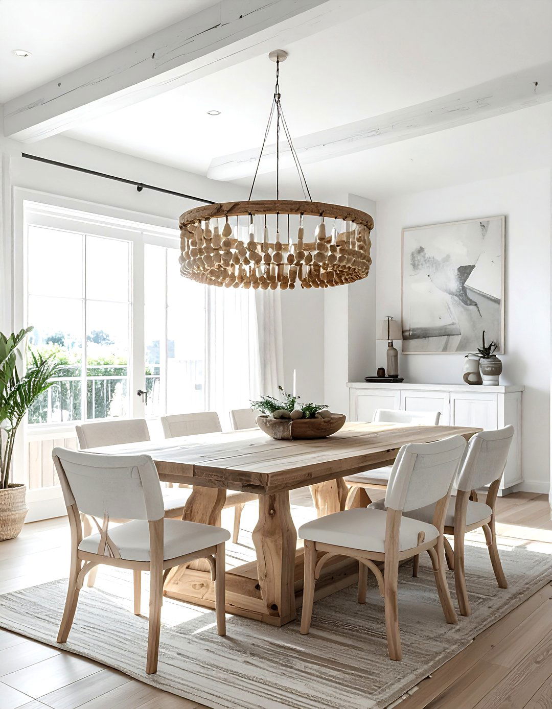 Whitewashed Wood Chandelier - 30 whitewashed wood decor ideas