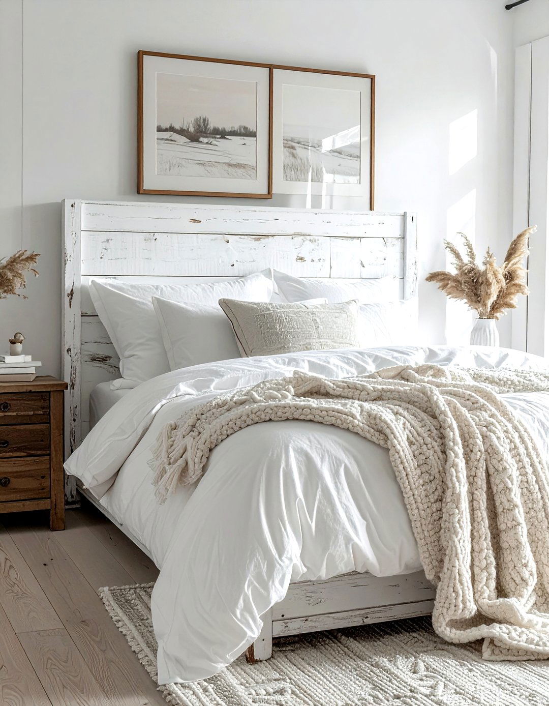 Whitewashed Wood Headboard - 30 whitewashed wood decor ideas