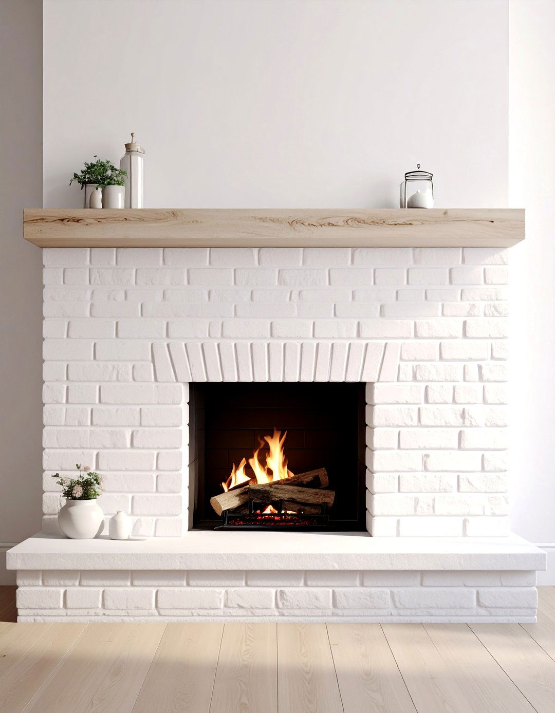 Whitewashed brick fireplace - 30 brick accent ideas