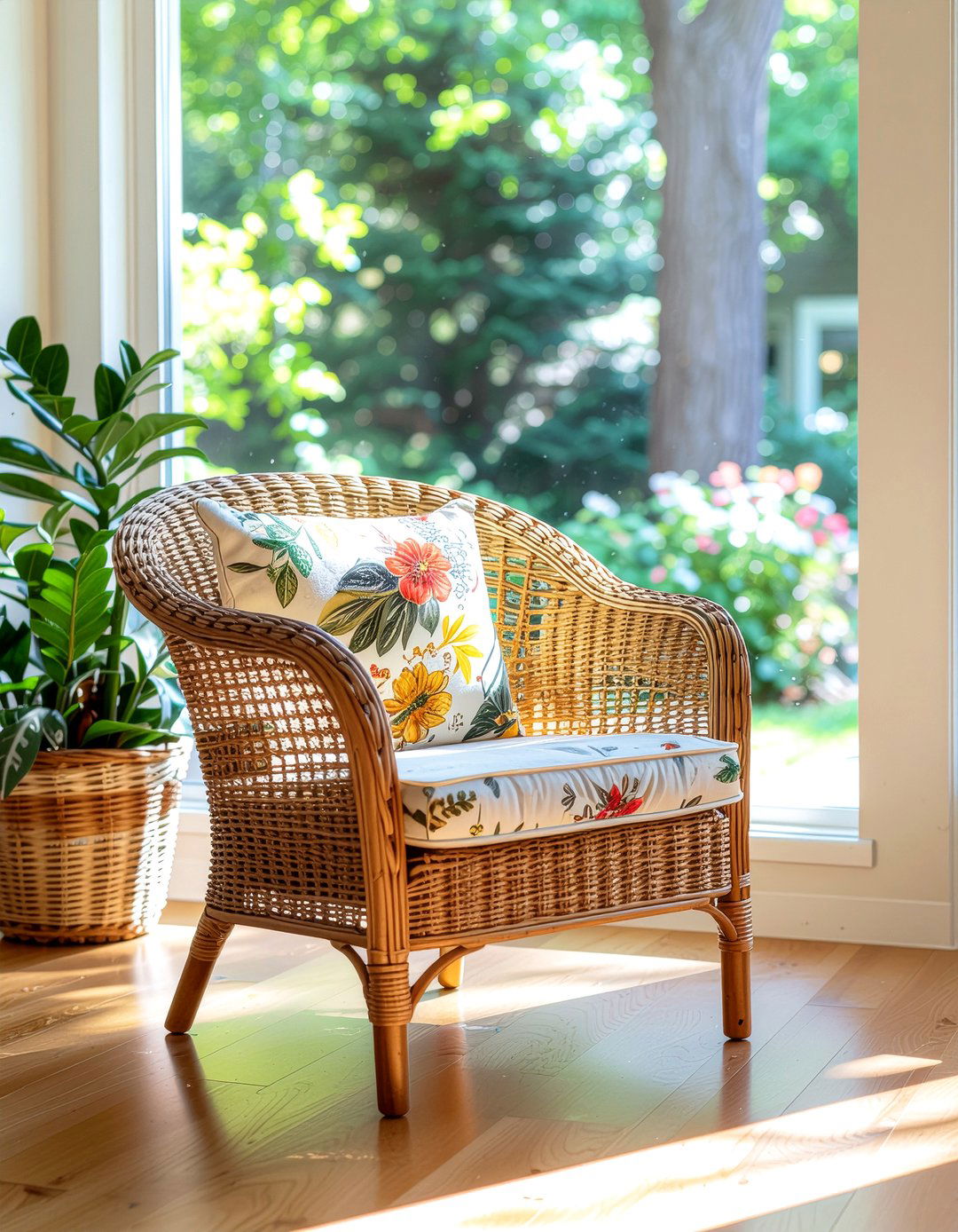 Wicker Accent Chair - 30 Hawaiian living room ideas