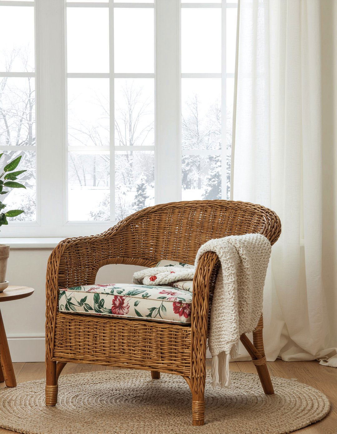 Wicker Armchair - 30 living room cottage furniture ideas