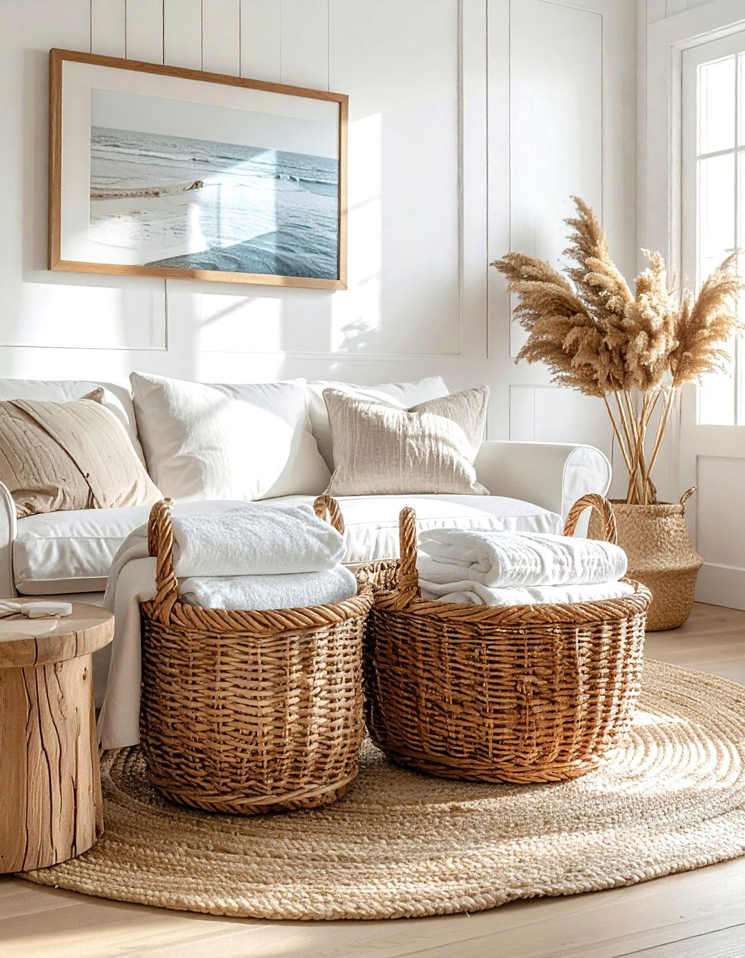 Wicker Basket Storage - 30 ocean decor ideas