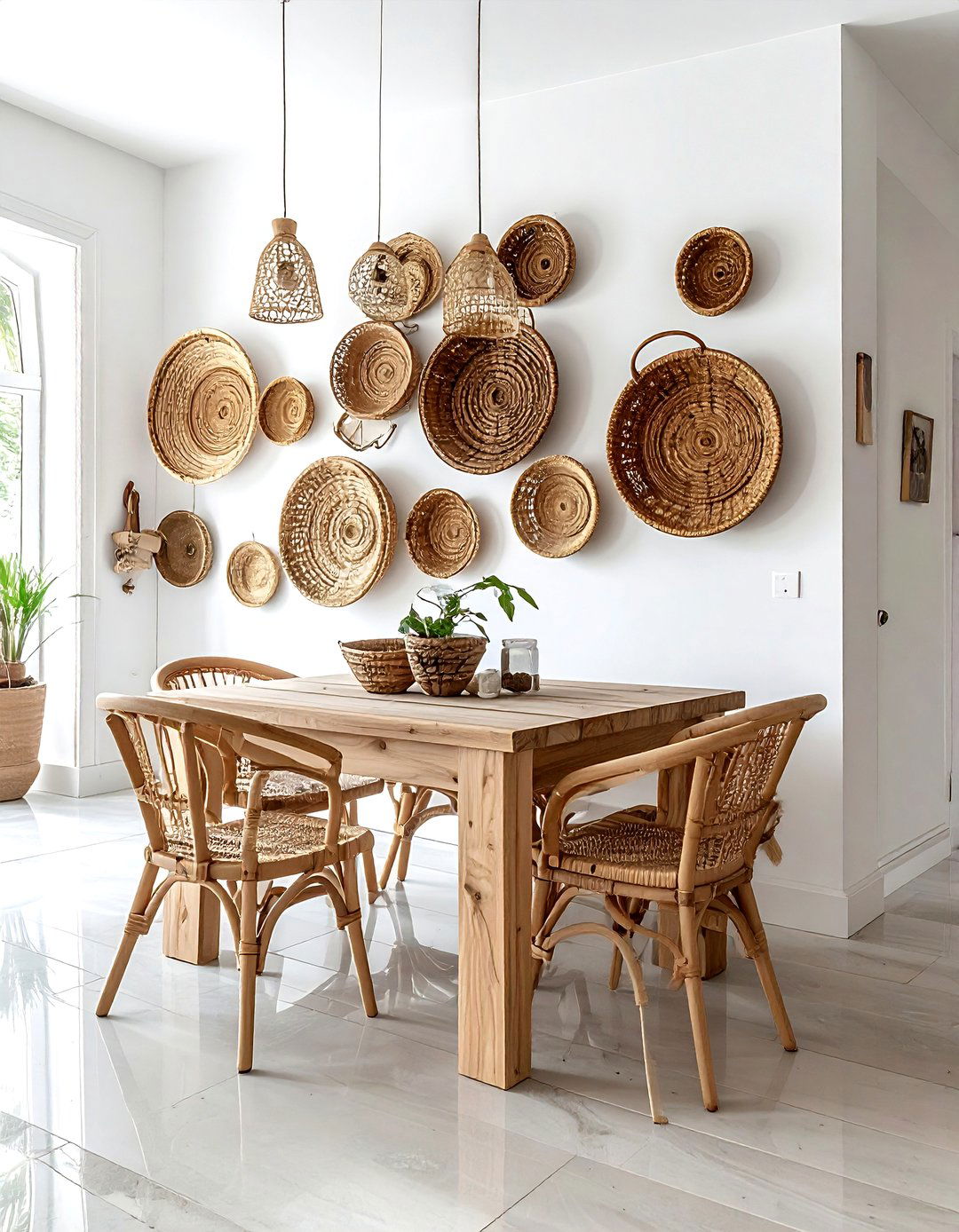 Wicker Basket Wall - 30 secondhand decor ideas