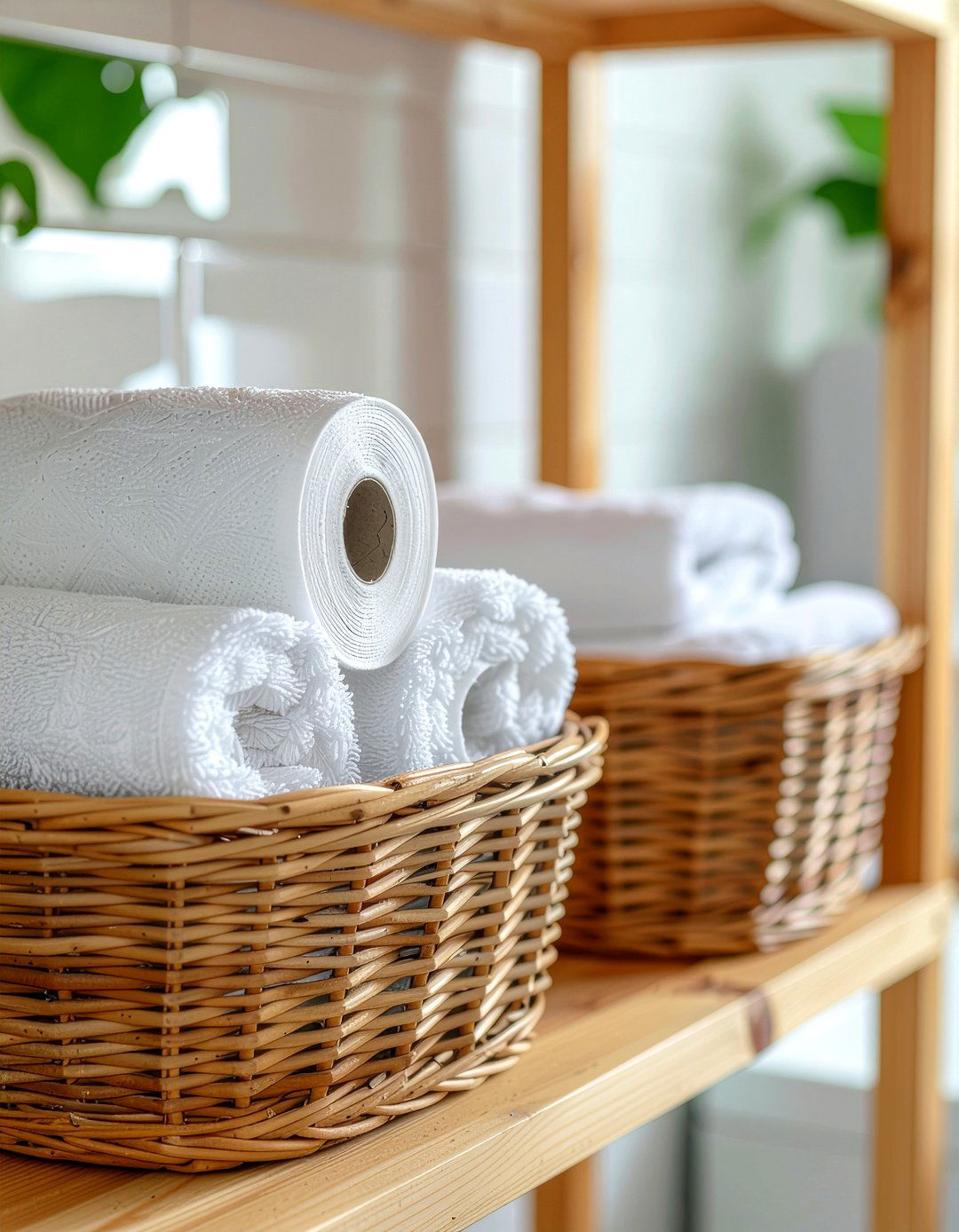 Wicker Baskets - 30 bathroom storage ideas