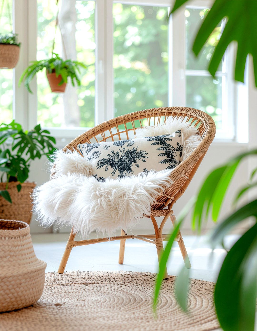 Wicker Chair - 30 retro living room ideas