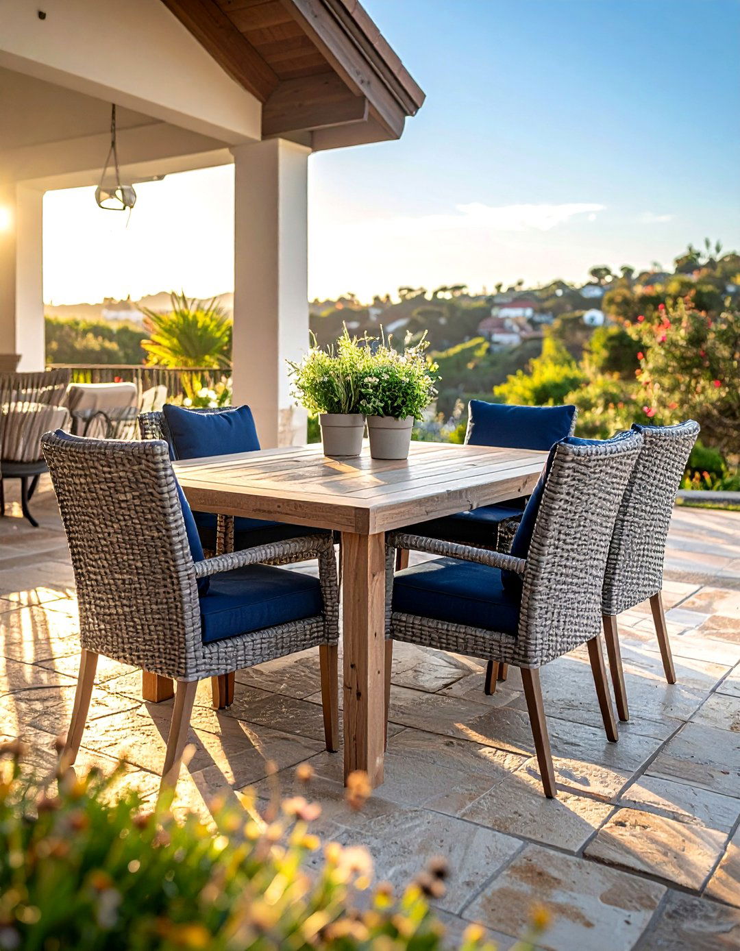 Wicker Dining Chair Set - 30 outdoor dining furniture ideas