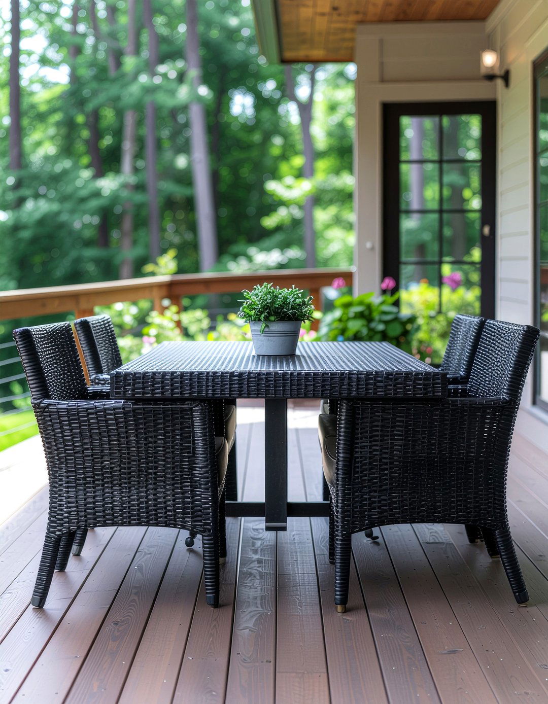 Wicker Dining Set - 30 deck dining ideas