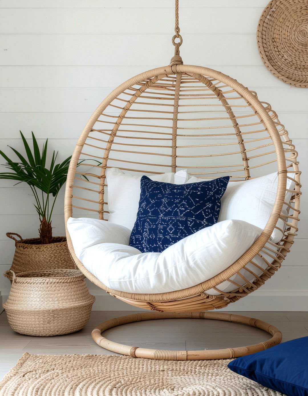 Wicker Egg Chair - 30 living room egg chair ideas
