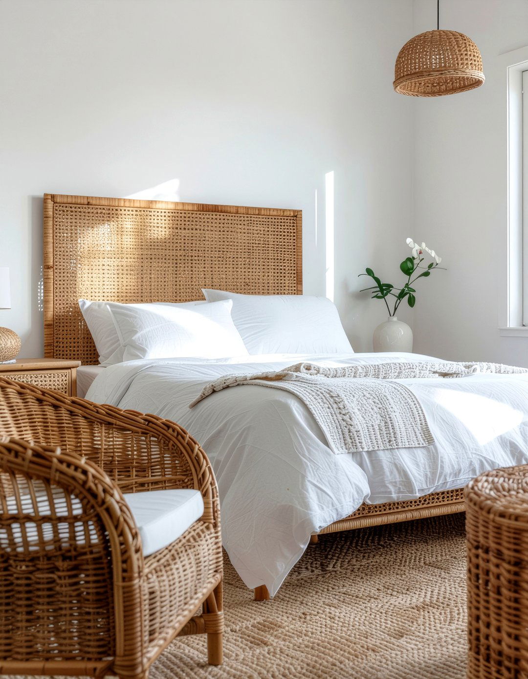 Wicker Furniture Bedroom - 30 garden themed bedroom ideas