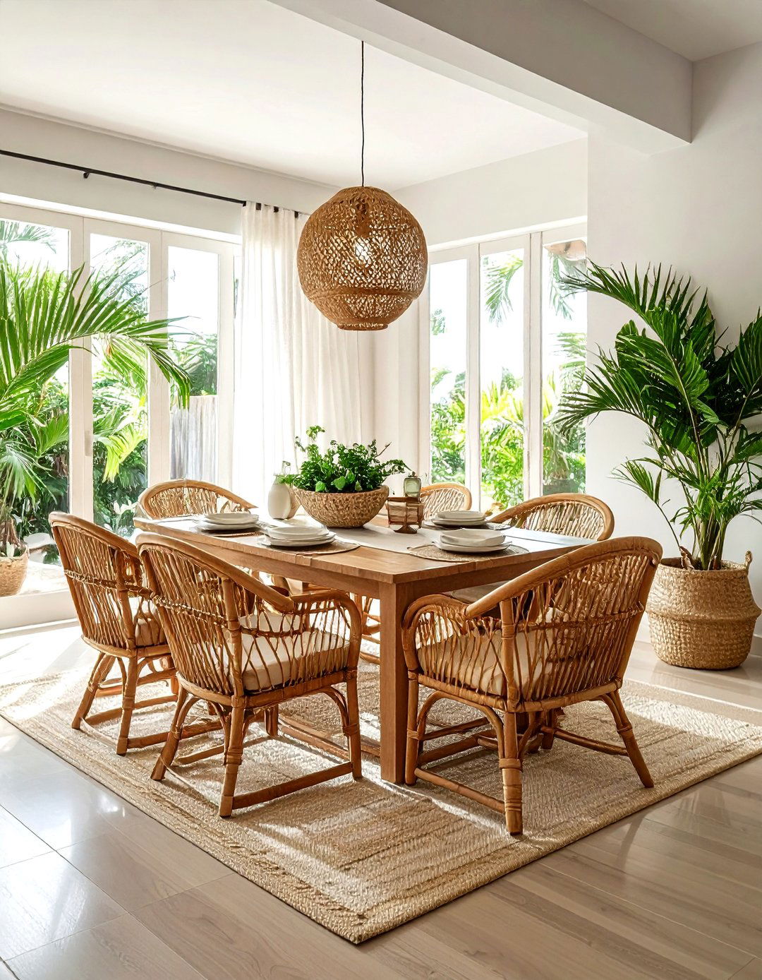 Wicker Furniture Set - 30 Palm Beach dining room ideas