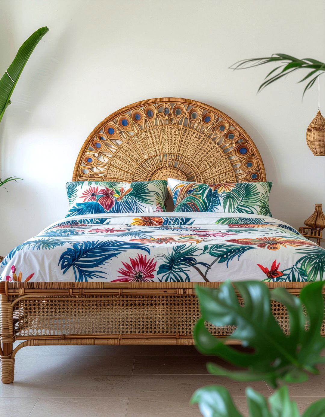 Wicker Headboard Style - 30 Caribbean bedroom ideas