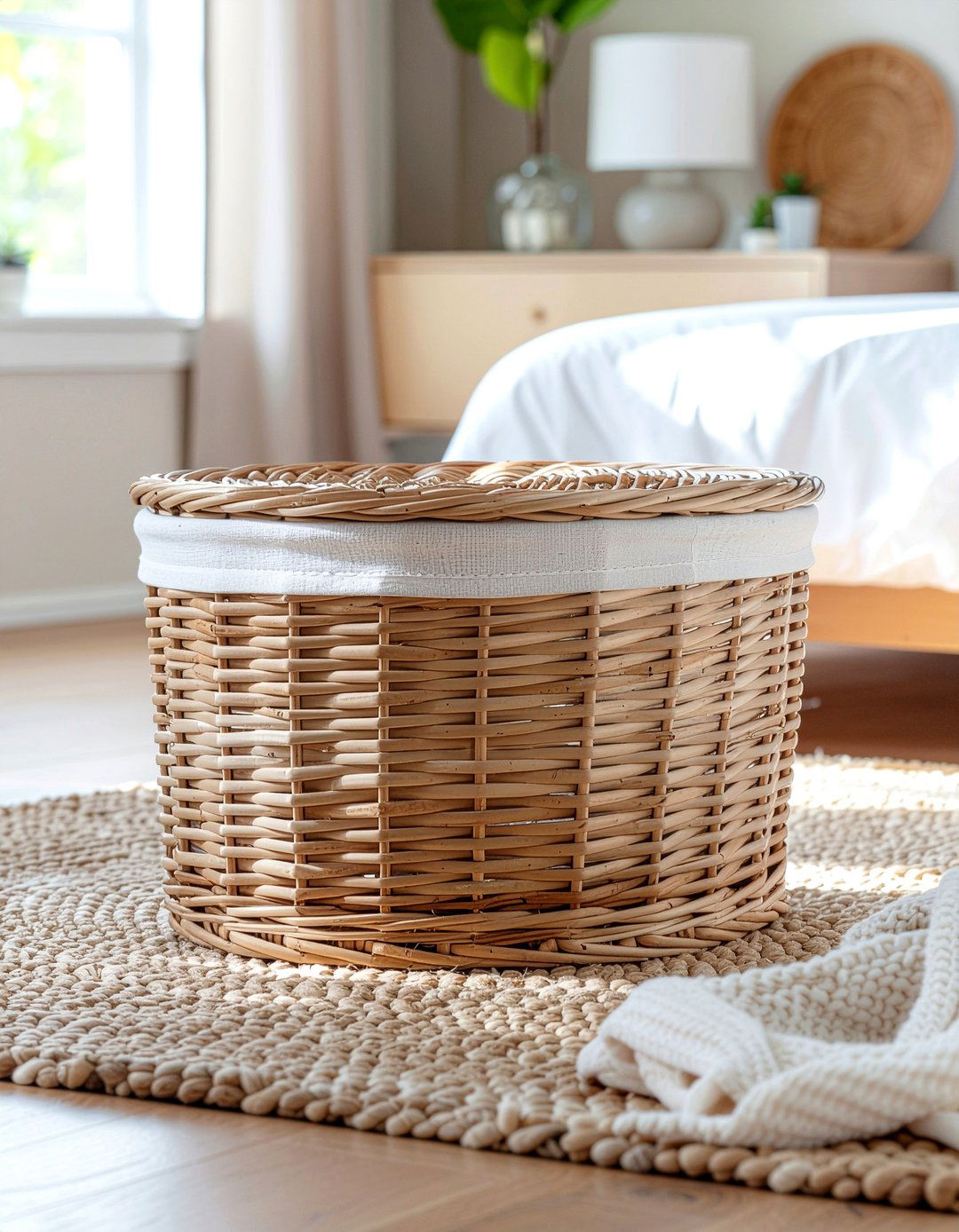 Wicker Laundry Basket - 30 bedroom dirty clothes storage ideas