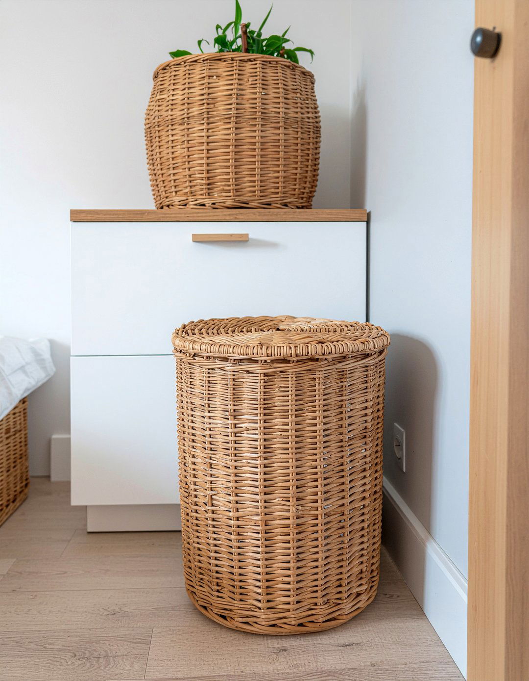 Wicker Laundry Hamper - 30 woven bedroom ideas