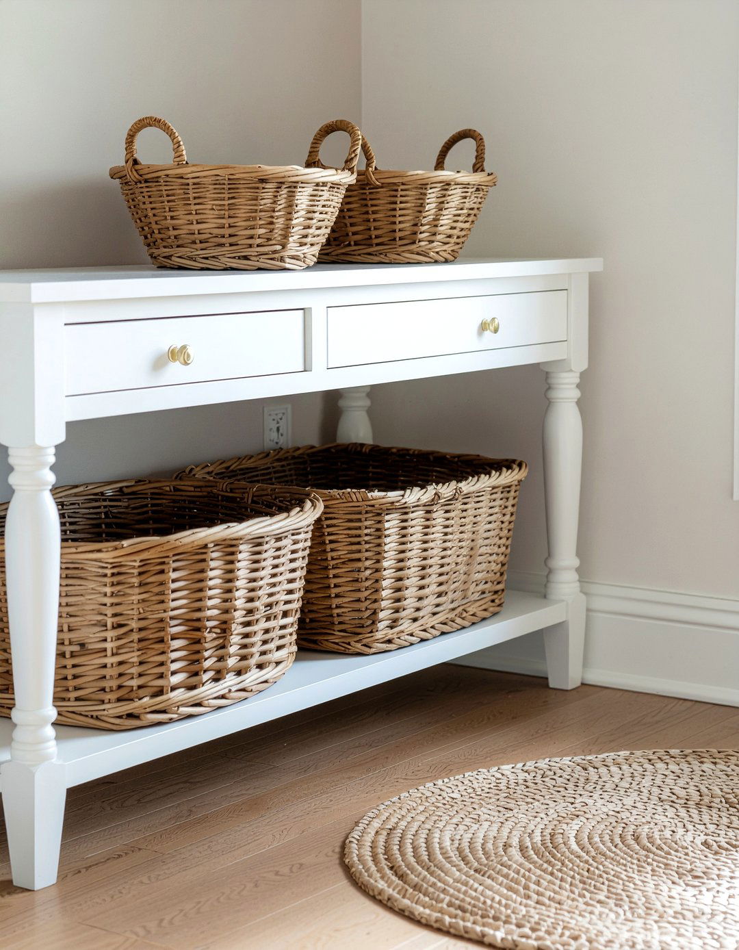 Wicker Storage Basket - 30 farmland dining room ideas