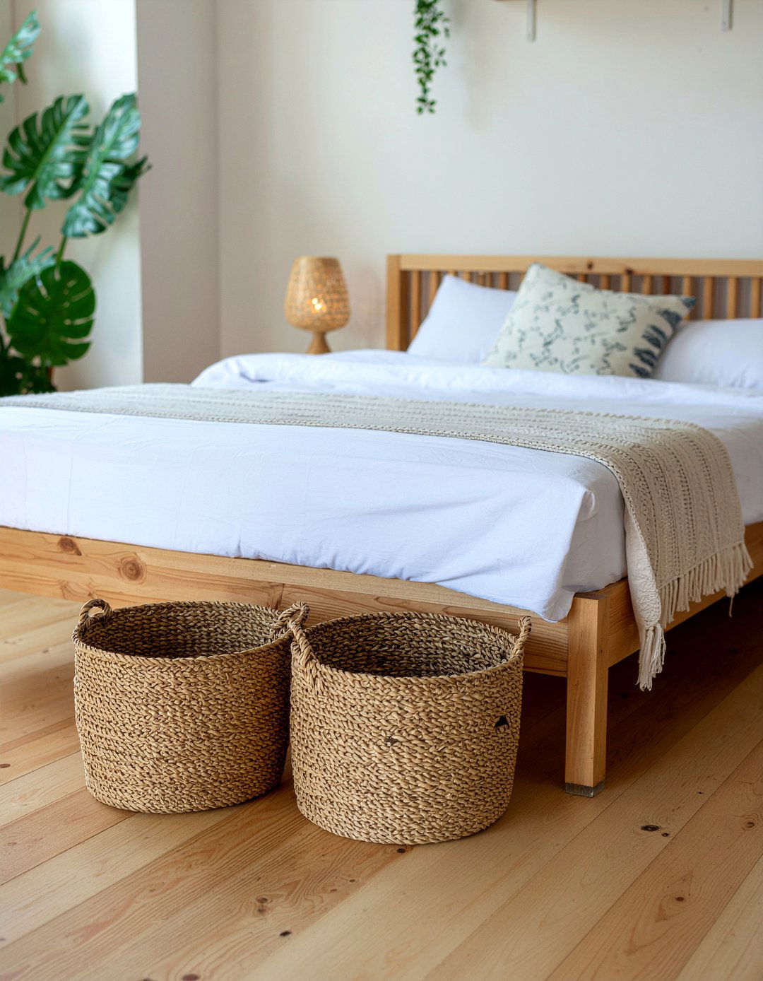 Wicker Storage Baskets - 30 jungle bedroom ideas