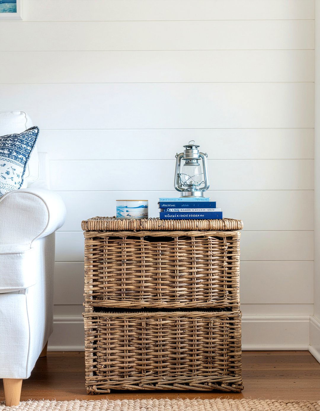 Wicker Storage Trunk - 30 living room coastal furniture ideas