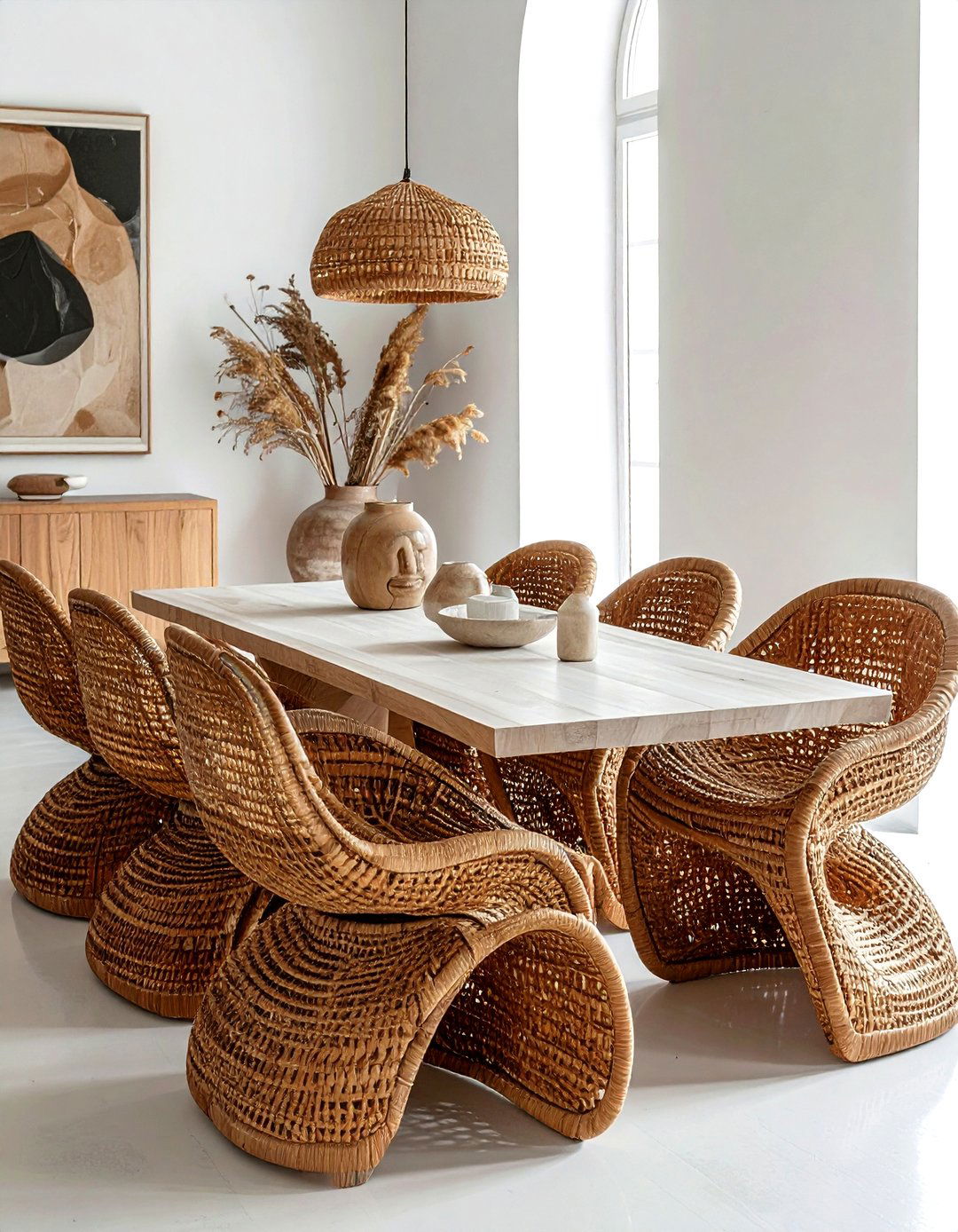 Wicker Swivel Dining Chairs - 30 wicker dining room ideas