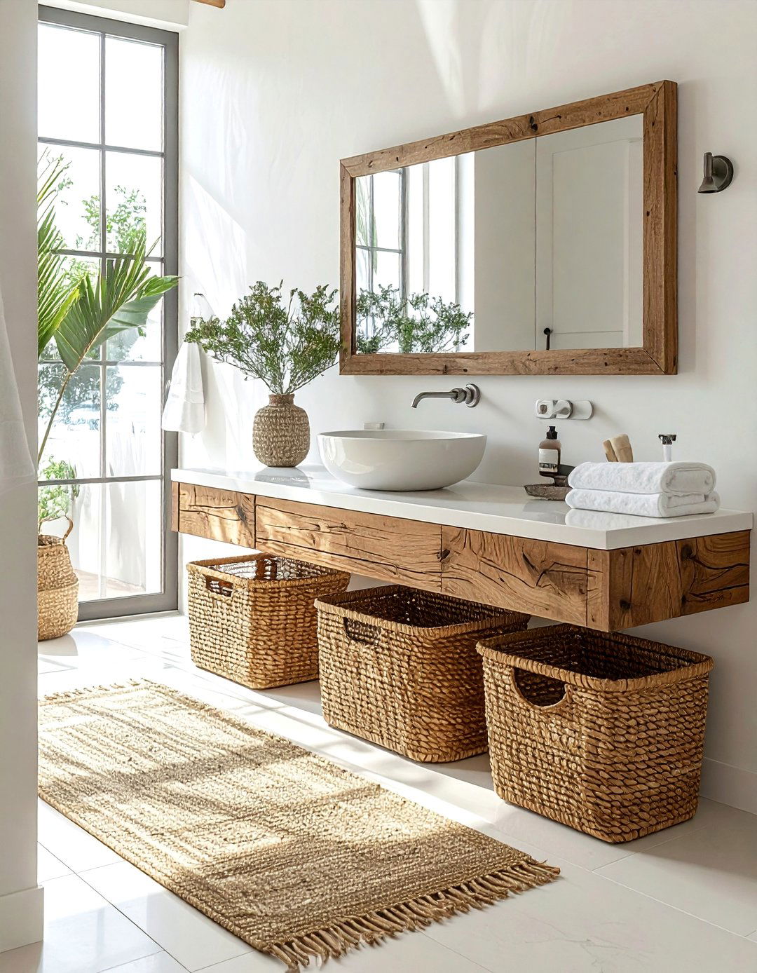 Wicker basket bathroom - 30 Spanish bathroom ideas