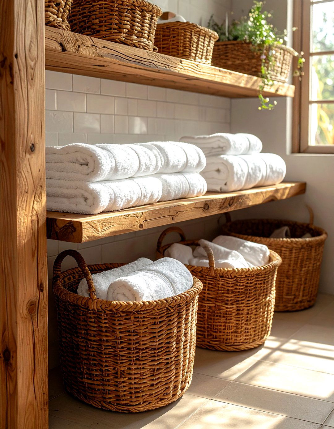 Wicker baskets - 30 English bathroom ideas