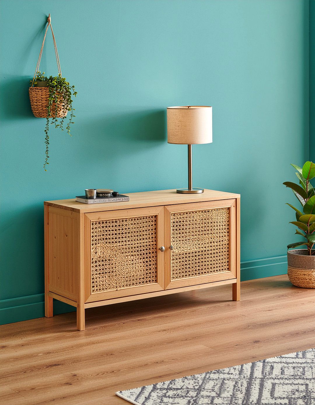 Wicker cabinet - 30 wicker living room ideas