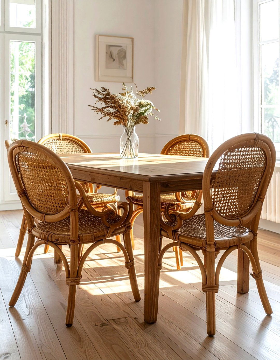 Wicker dining chairs with metal legs - 30 wicker dining chair ideas